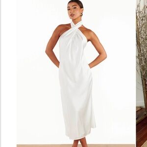 Show Me Your MuMu White Halter Midi Dress